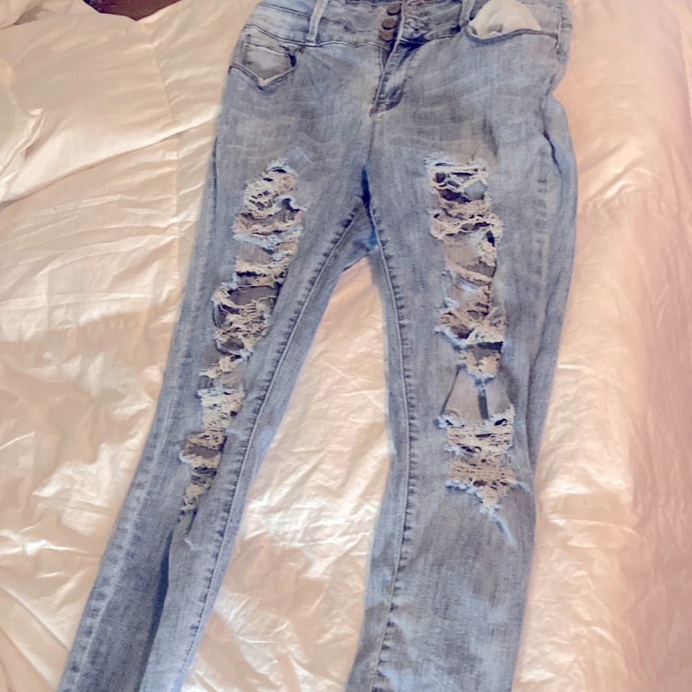 Blue notes high waisted light wash stretch